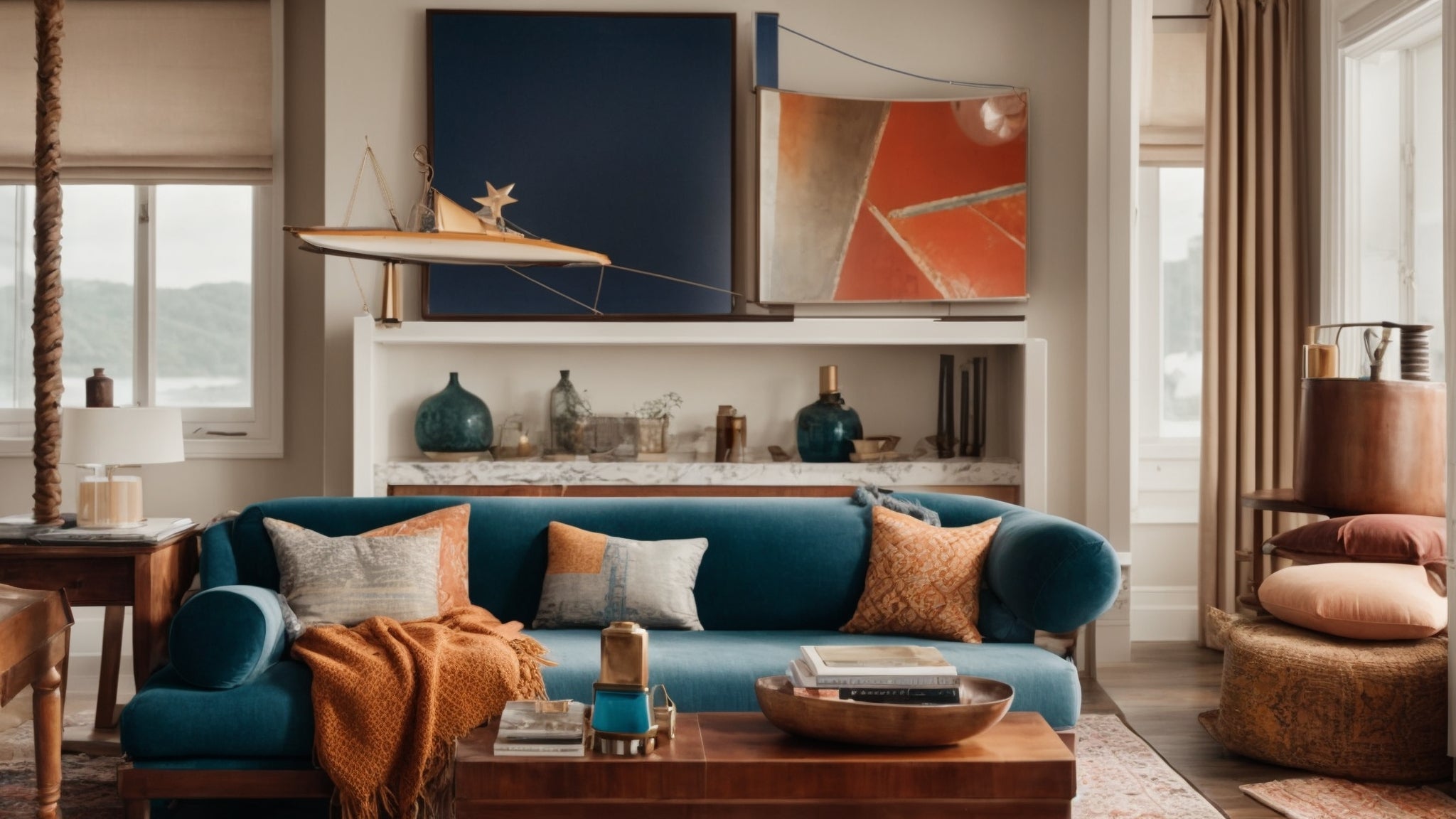 Anchor Your Living Room with Nautical Design Elements · Dondepiso
