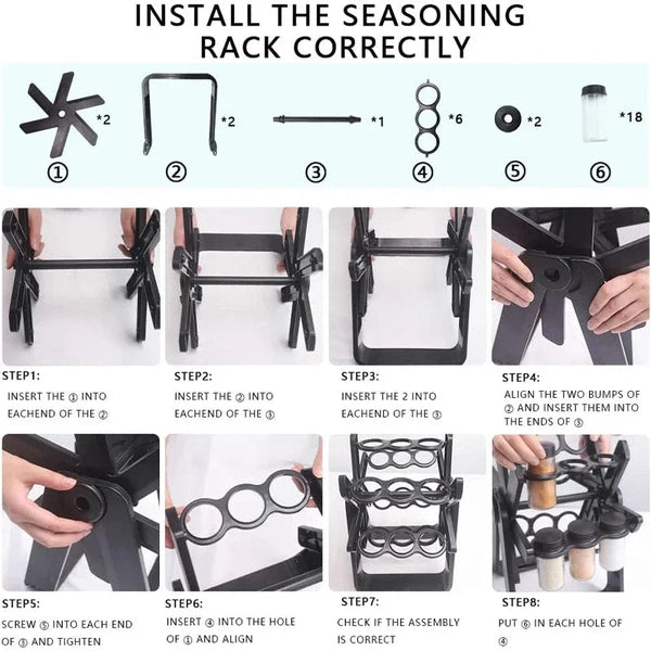 18-Piece Rotating Spice Rack Organizer