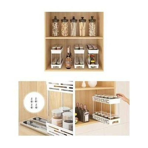2 Layer Kitchen Storage Organizer for Spices Jars