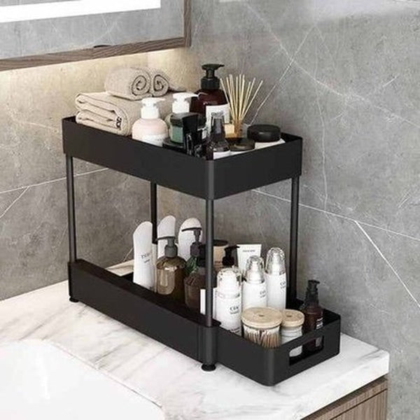 2-Tier Bathroom Kitchen Cabinet Under Sink Organizer