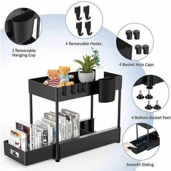 2-Tier Bathroom Kitchen Cabinet Under Sink Organizer