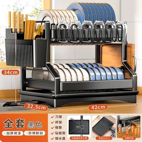 2-Tier Kitchen Dish Drying Trestle Rack