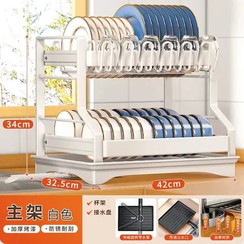 2-Tier Kitchen Dish Drying Trestle Rack