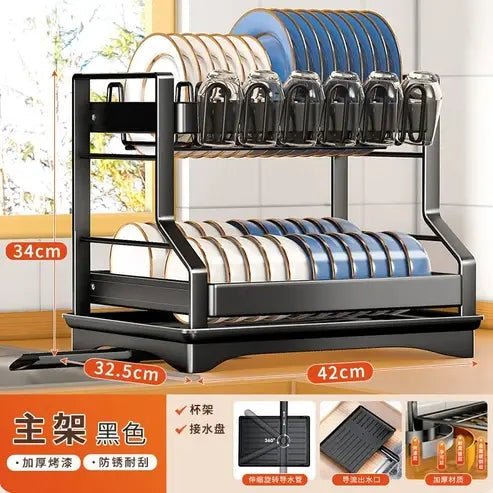 2-Tier Kitchen Dish Drying Trestle Rack