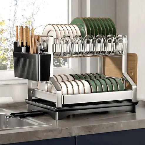 2-Tier Kitchen Dish Drying Trestle Rack