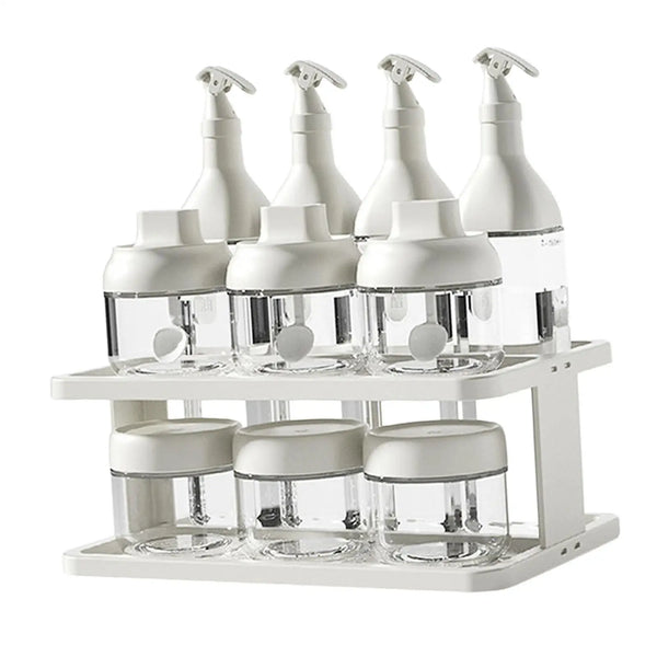 2-Tier Spice Rack Set – Portable Cup Storage Shelf for Kitchen Cabinets