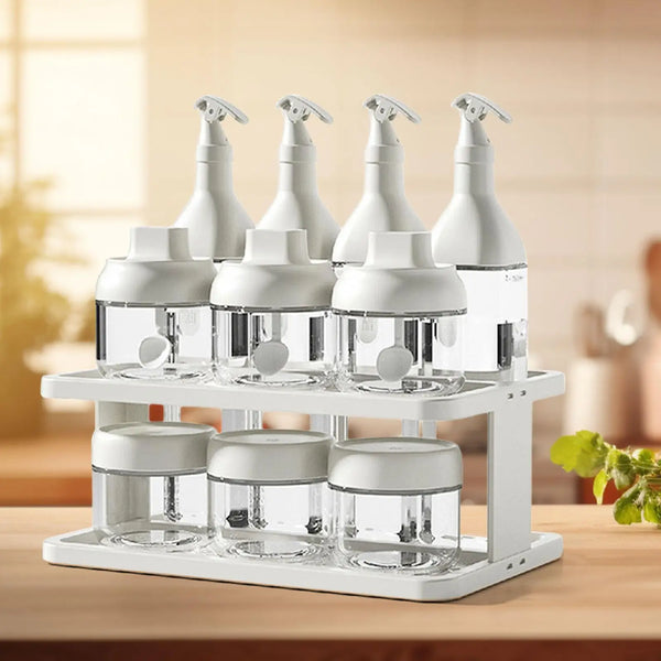 2-Tier Spice Rack Set – Portable Cup Storage Shelf for Kitchen Cabinets
