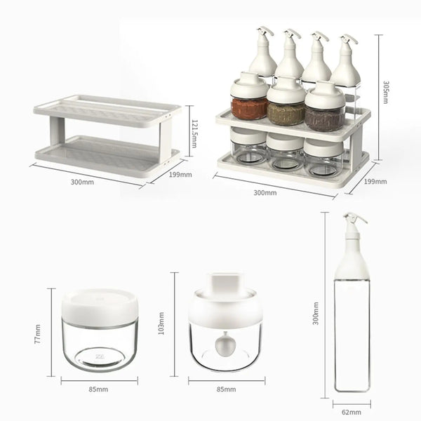 2-Tier Spice Rack Set – Portable Cup Storage Shelf for Kitchen Cabinets