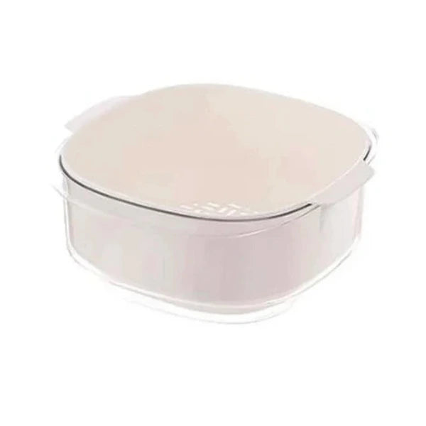 2-in-1 Kitchen Back Drain Basket – Multi-Purpose Blue Fruit Rinser & Snack Storage Container