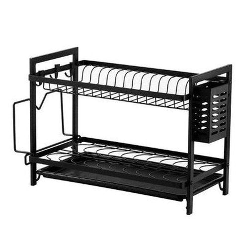 2 Tier Gold Metal Dish Drainer, Dish Rack with Drainer, Kitchen Tableware Organizer for Sink. kitchen counter organizer. Kitchen Tools & Utensils: Dish Racks & Drain Boards.