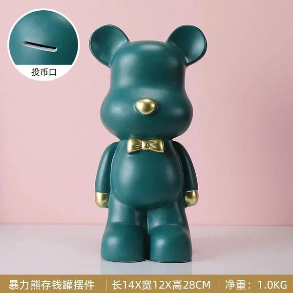 28cm Teddy Bear Piggy Bank – Creative Living Room Decoration