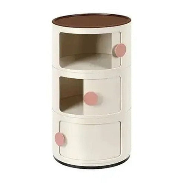 3-Drawer Sliding Barrel Nightstand for Modern Bedrooms
