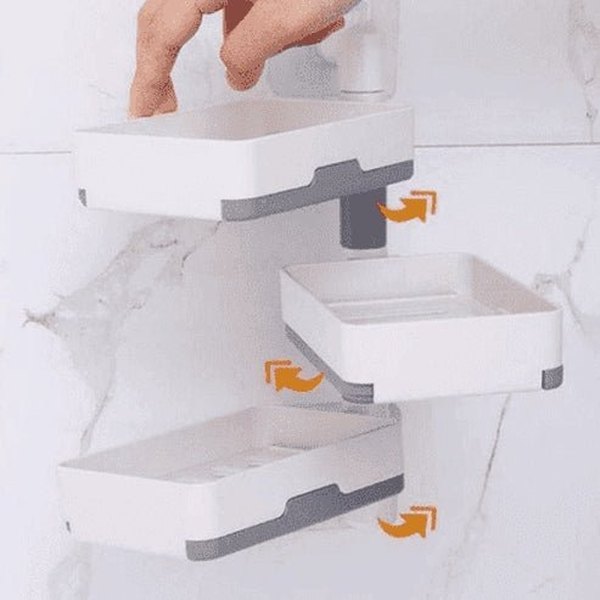 3 Layer Wall-Mounted Rotating Soap Dish