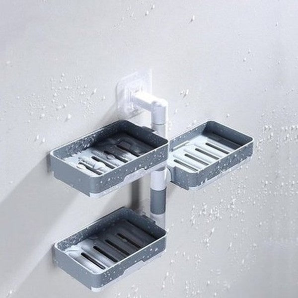 3 Layer Wall-Mounted Rotating Soap Dish