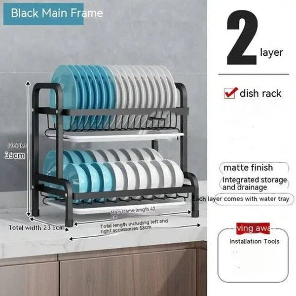 3 Tier Dish Drainer with Utensil Holders