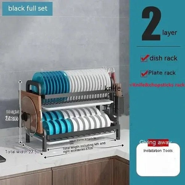 3 Tier Dish Drainer with Utensil Holders