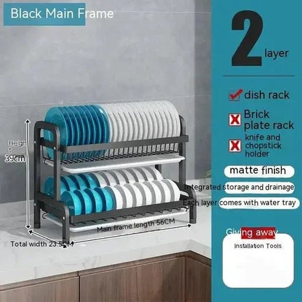 3 Tier Dish Drainer with Utensil Holders