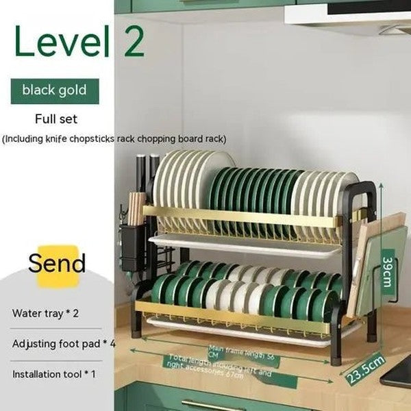 3 Tier Dish Drainer with Utensil Holders