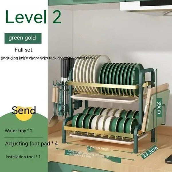 3 Tier Dish Drainer with Utensil Holders