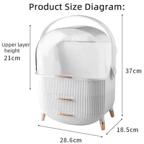 3 Tier Spacious Cosmetic Storage Box with Dust Prevention