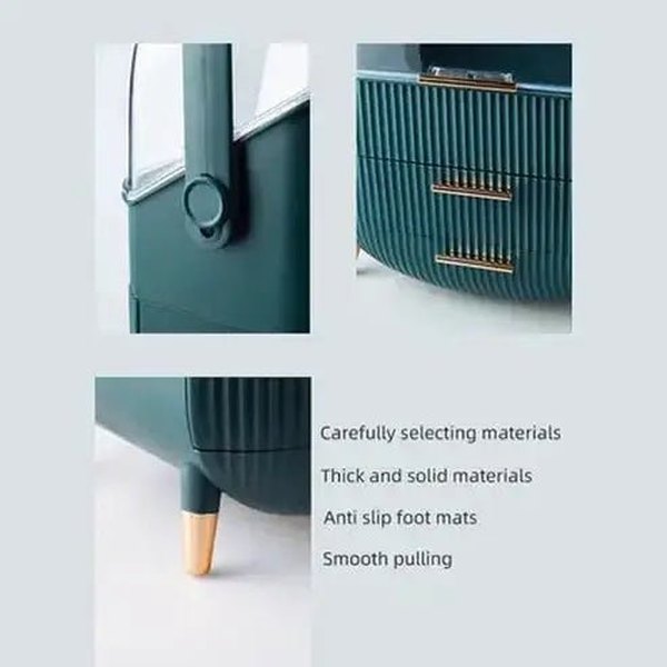 3 Tier Spacious Cosmetic Storage Box with Dust Prevention