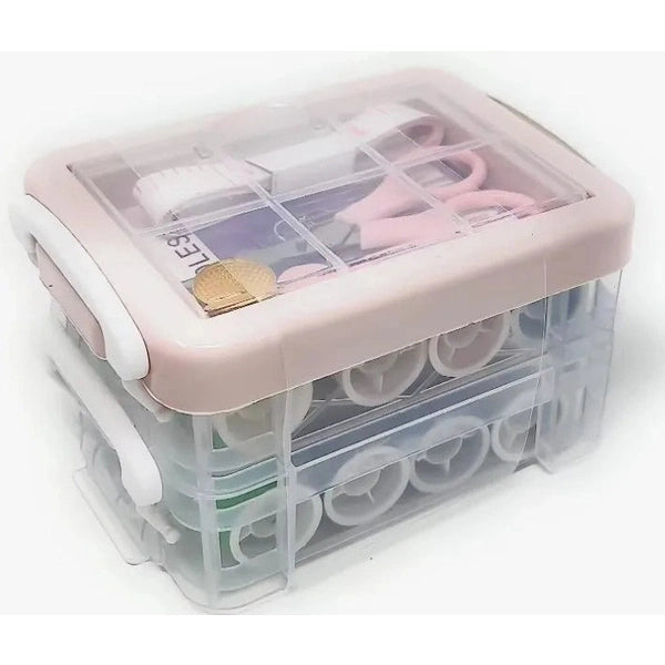 3-layer Sewing Organizer Box With Sewing Accessories Kit