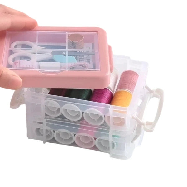 3-layer Sewing Organizer Box With Sewing Accessories Kit