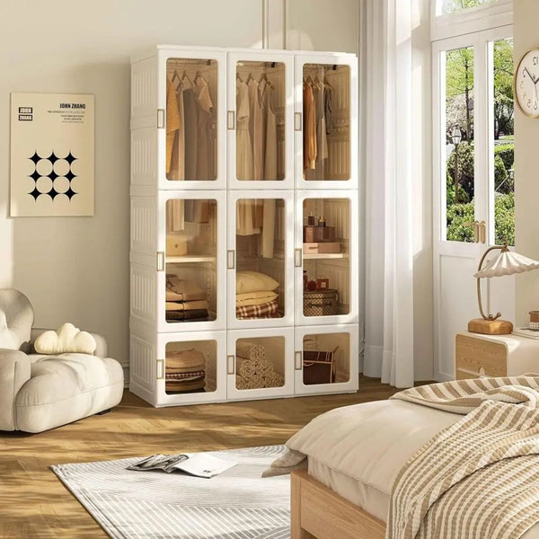 modern wardrobe organizer for bedroom storage