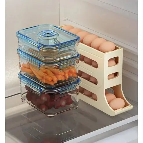 30 Grids Egg Storage Box with Roll-Off Dispenser