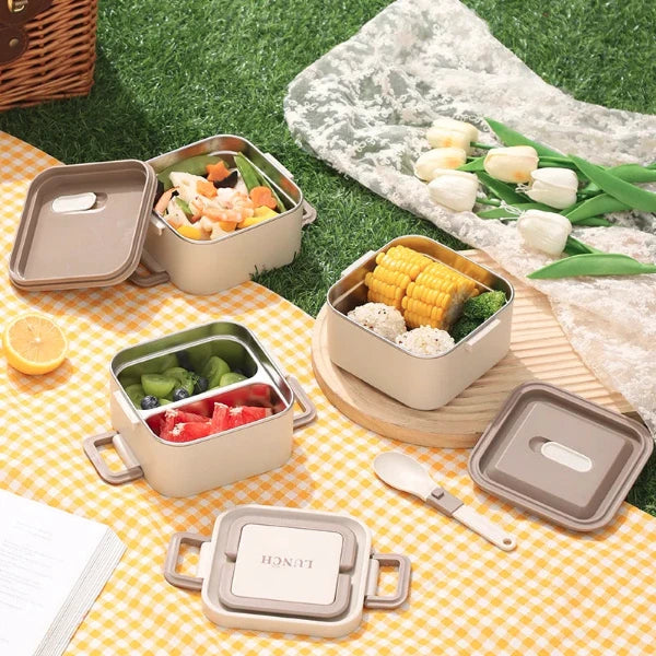 304 Stainless Steel Bento Lunch Box – Leakproof Microwavable Multi-layer Food Container