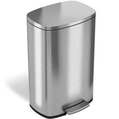 30L/50L Trash Can,Stainless Steel Dustbin with Pedal