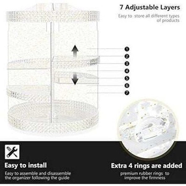 360-Degree Adjustable Makeup Organizer