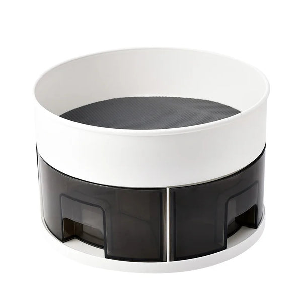 360° Rotating Tray Spice Rack – Double Seasoning Jar Storage Organizer