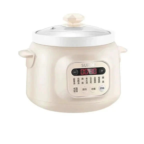 3L Electric Stewpot with Ceramic White Porcelain Inner Pot