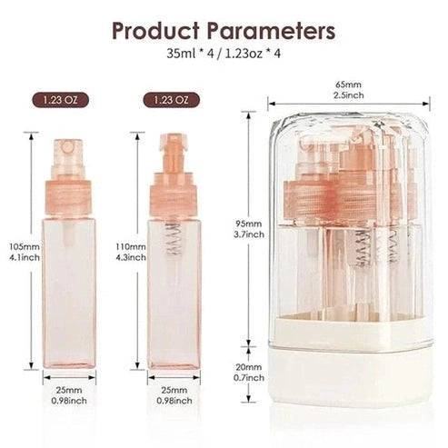 4-in-1 Travel Split Bottle Set - Reusable Leak-Proof Toiletry Containers