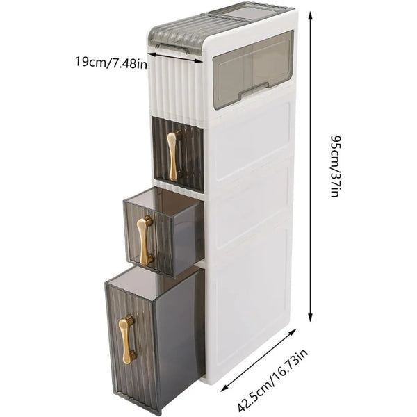 Freestanding bathroom storage unit with drawers