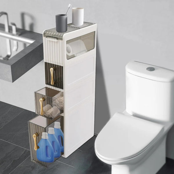 Narrow bathroom cabinet for small spaces