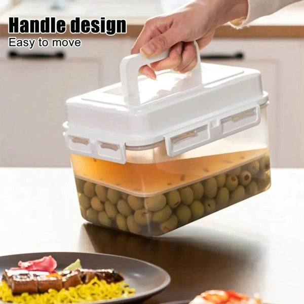 4/5L Kimchi Container – Portable Leakproof Fermentation Bin with Press Plate for Kitchen