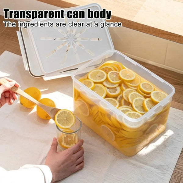 4/5L Kimchi Container – Portable Leakproof Fermentation Bin with Press Plate for Kitchen