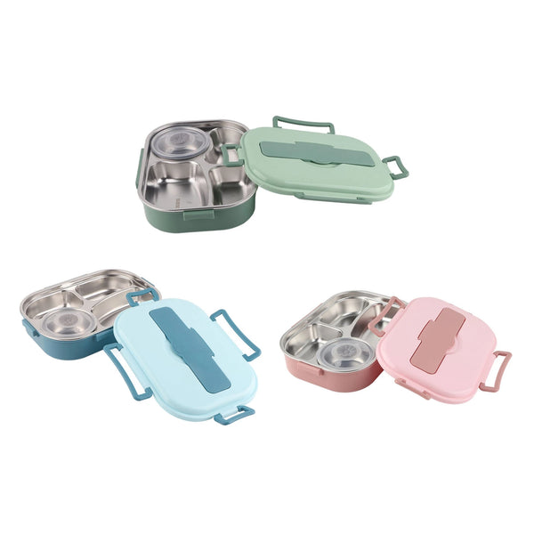 4‑Grid Portable Bento Box, Food Storage Container with Compartments