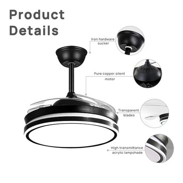 Modern Ceiling Fan Light LED Fan with Remote Control
