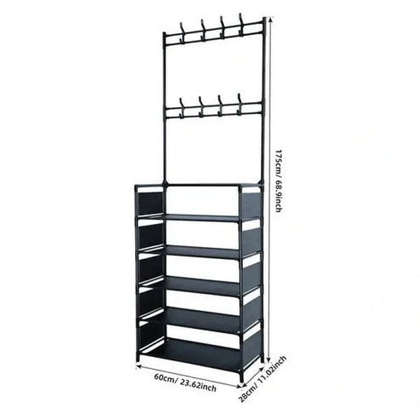5-Tier Hall Tree with Shoe Rack