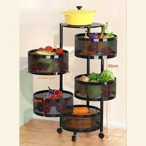 5-Tier Rolling Fruit and Vegetable Storage Cart
