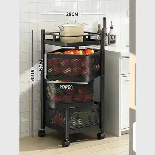 5-Tier Rolling Fruit and Vegetable Storage Cart