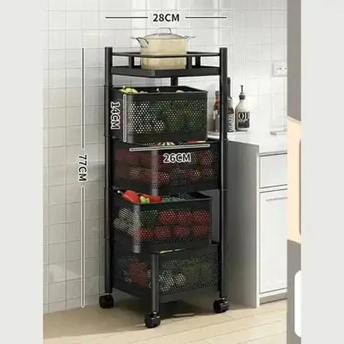5-Tier Rolling Fruit and Vegetable Storage Cart