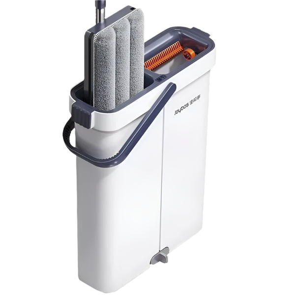 5 Seconds Self-Cleaning Flat Squeeze Mop, Space-Saving, Suppress and Keep Dust from Flying