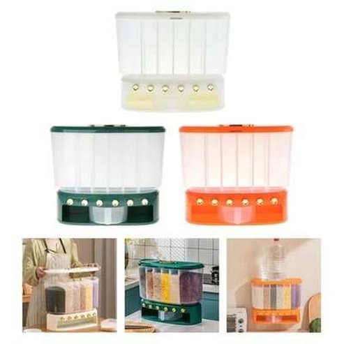 6 Grids Separate Rice Storage Box