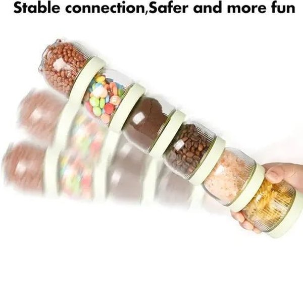 6-Pack Stackable Airtight Glass Jars