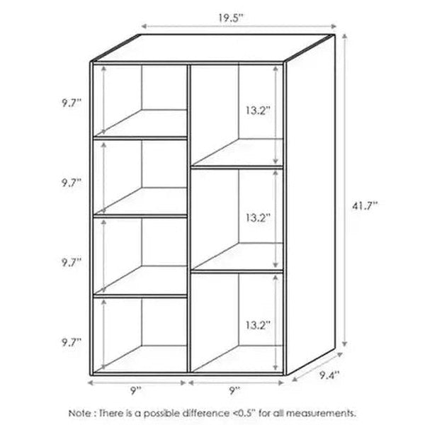 7-Cube Reversible Open Shelf Bookcase