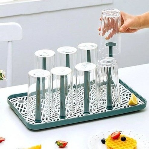 Cup Drying Rack Dustproof Glass Cup Drainer Detachable Bottle Holder Dish Drying Rack Storage Tray Kitchen Supplies. Kitchen Organizers: Kitchen Utensil Holders & Racks